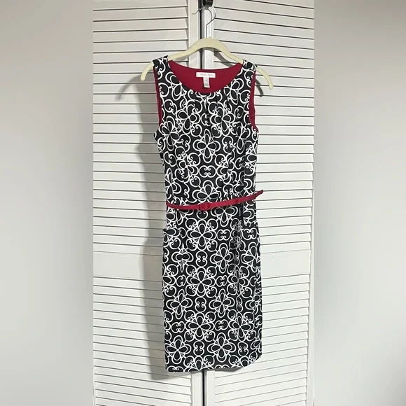 london times dresses black and white London Times Polka Dot Fit & Flare Dress in Black/Blush at Nordstrom Rack, Size 4 main image 1